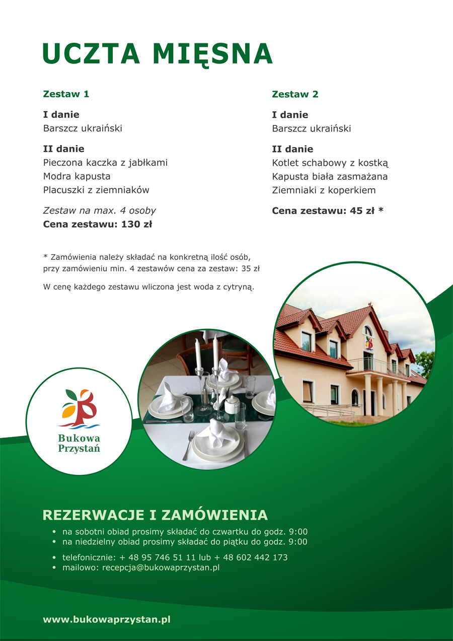 Uczta mięsna – Bukowa Przystań Barlinek flaga-no-radius
